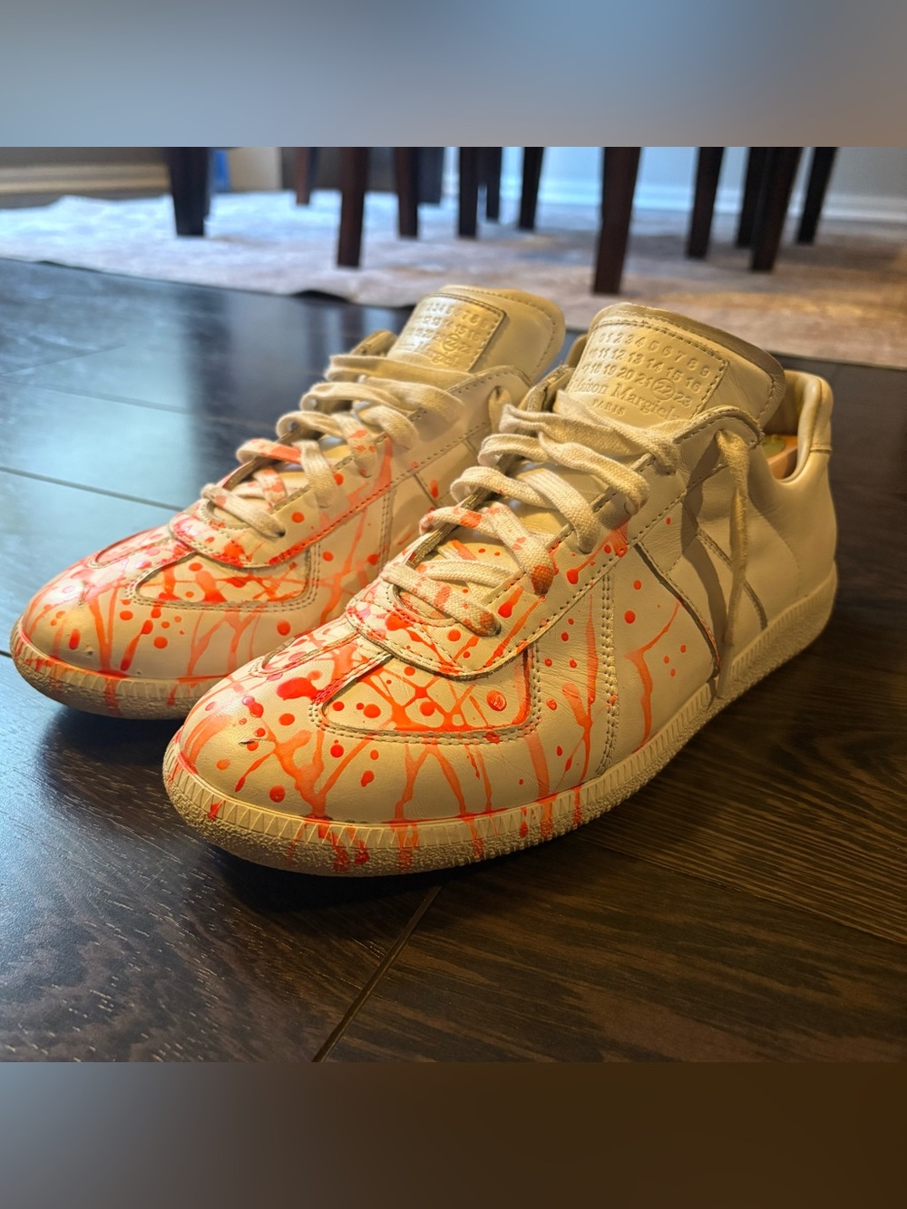 Maison Margiela Gats Paint Splatter Orange